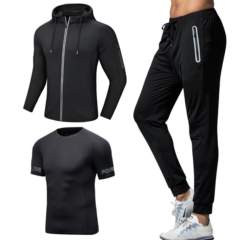 3pcs Men's Fitness Sportswear  - Running Gear Long Sleeve บทวิจารณ์และราคา