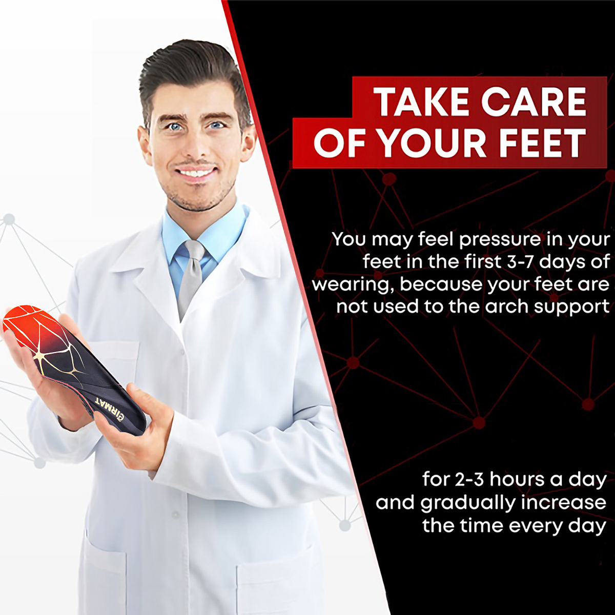 1 pair of orthopedic flat foot - Insole Arch Support บทวิจารณ์และราคา