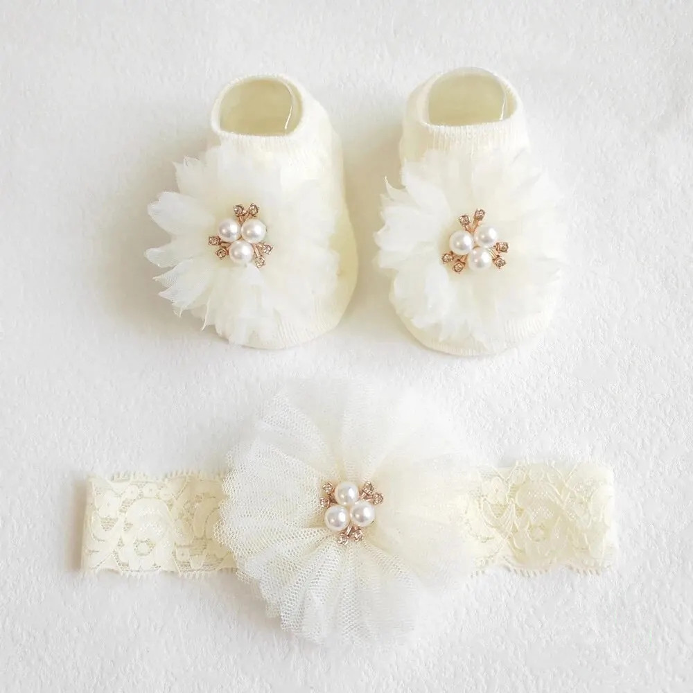Lovely Pearl Bows Baby Headban - Anti Blister Sock บทวิจารณ์และราคา