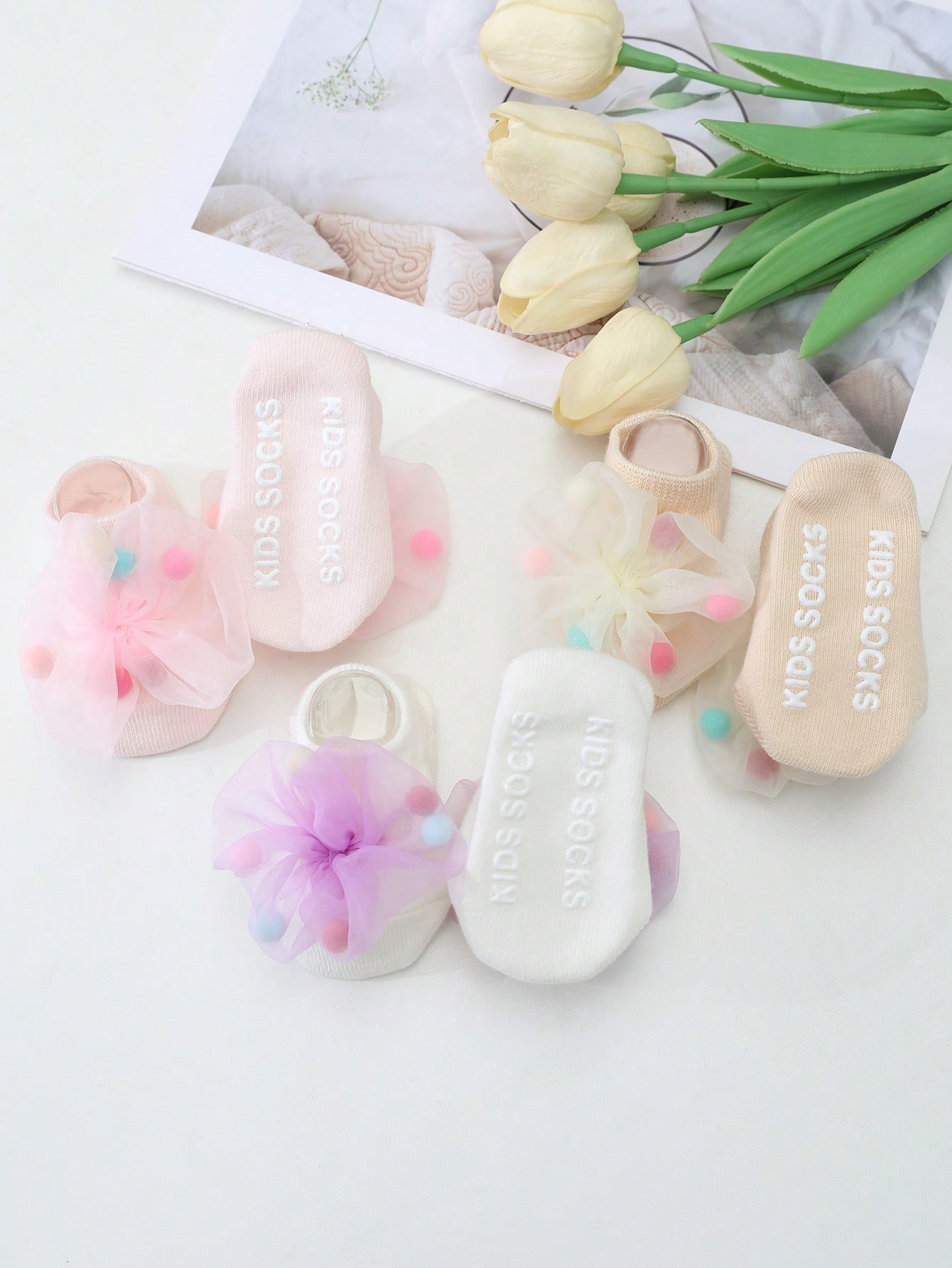 3 Pairs of Baby Girls' Cotton  - Anti Blister Sock บทวิจารณ์และราคา