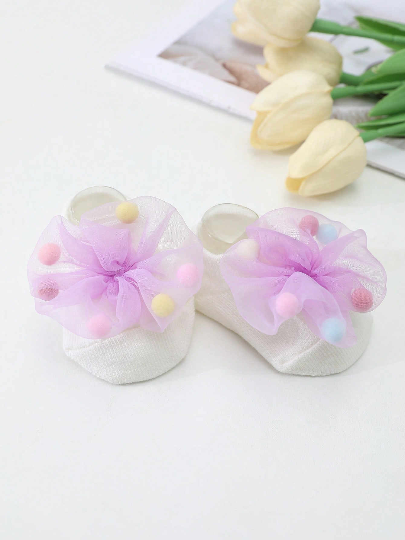 3 Pairs of Baby Girls' Cotton  - Anti Blister Sock บทวิจารณ์และราคา