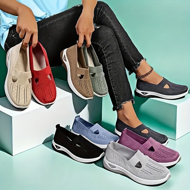 Womens Spring Summer Knit Slip - Insole Arch Support บทวิจารณ์และราคา